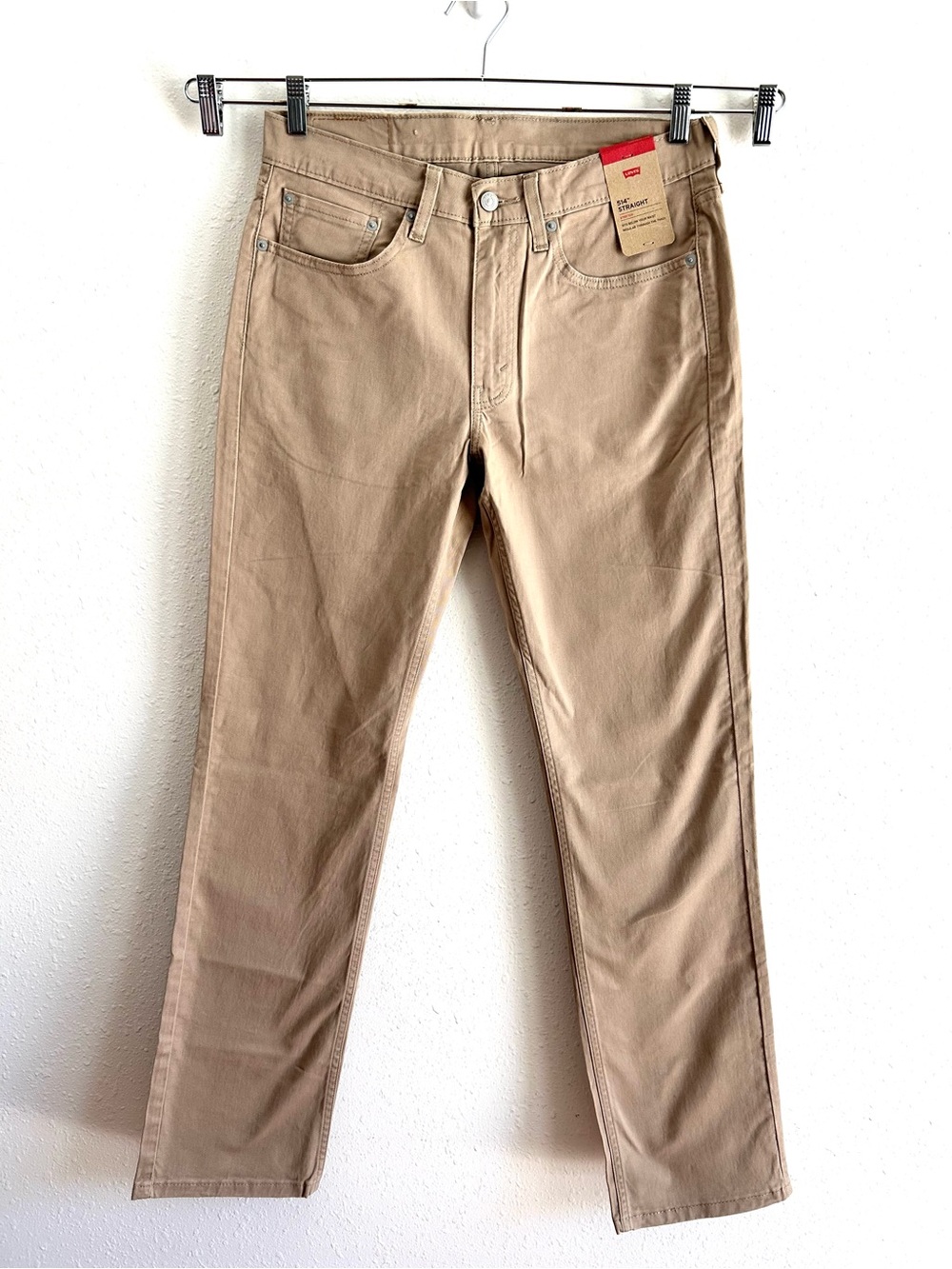 Levi's 514 Straight Leg Jeans Men's Size 32x34 Beige Stretch Twill Regular Fit